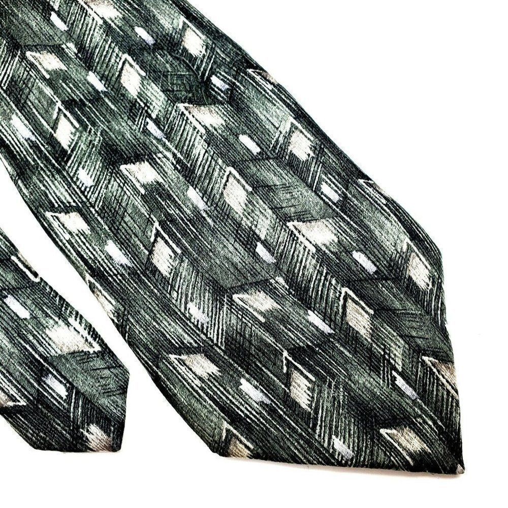 Pierre Cardin Silk Tie‎ Green Abstract Print Classi